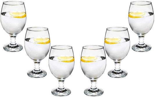 Delightful Water Glasses 14 Oz, Modern Crystal Clear Party Glassware Set of (6)