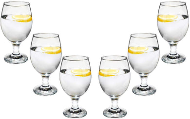 Delightful Water Glasses 14 Oz, Modern Crystal Clear Party Glassware Set of (6)