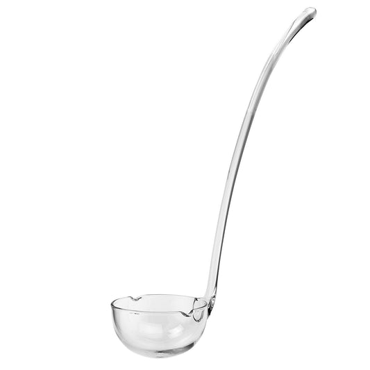 (D) Handcrafted Lead Free Crystal Glass Punch, Soup, Gravy Ladle 12"L