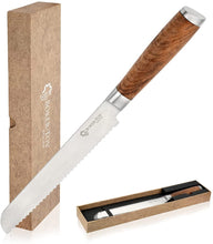 (D) Judaica Serrated Blade 8 Inch Bread Cutlery For Kitchen (Sandalwood Handle)