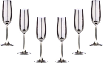 Champagne Flute, Champagne Glasses 6 Oz, Modern Glassware Set of 6