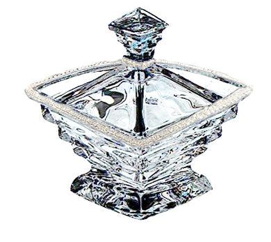 Italian Collection Crystal Square Jewelry Box, Decorated with Swarovski Crystal