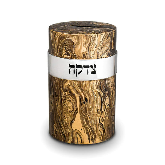 Gifts Plaza (D) Black Marble Design Tzedakah Box For Hadlakas Neiros Display 3.3" x 5.5"