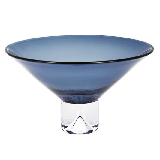 (D) Handcrafted 'Monaco Midnight Blue' Crystal Centerpiece Serving Bowl 12"D