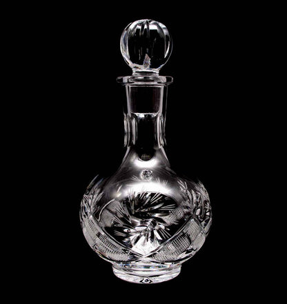 Russian Cut Crystal Vodka Decanter Carafe, 12 oz, Vintage USSR
