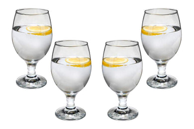 Delightful Water Glasses 14 Oz, Modern Crystal Clear Party Glassware Set of (4)