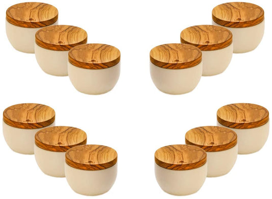 (D) Salt Keeper - Jar Laguiole Berard French Round Concrete Salt Cellar (12 PC)