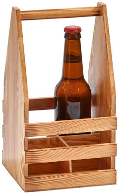 (D) Wooden Bottle Caddy Bottle Holder Beer Bottle 11'' x 6'' Men Birthday Gift