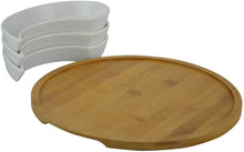 (D) Round Serving Platter, Bowls for Snack with Holder, Platters and Trays Large