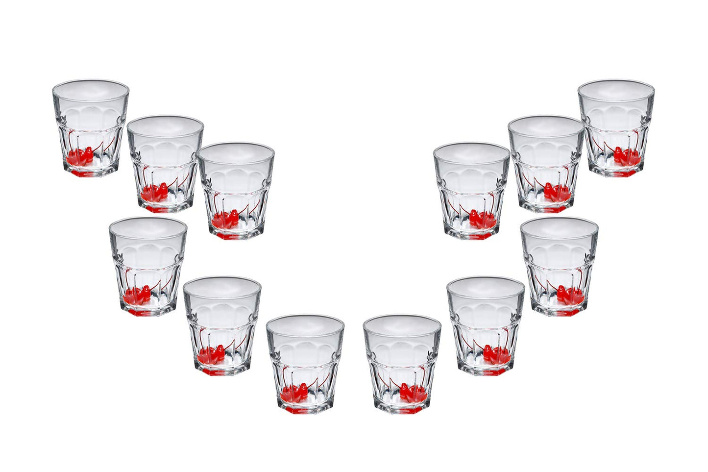 Lisboa Rocks, Stemless Juice Glasses 11.5 Oz, Modern Clear Party Glassware Set of (12)