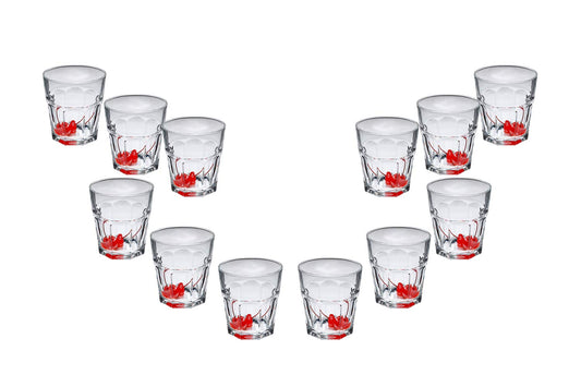 Lisboa Rocks, Stemless Juice Glasses 11.5 Oz, Modern Clear Party Glassware Set of (12)