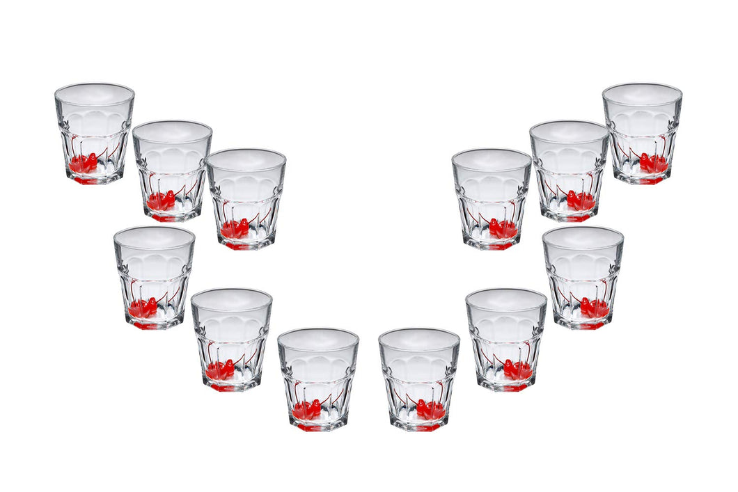 Lisboa Rocks, Stemless Juice Glasses 11.5 Oz, Modern Clear Party Glassware Set of (12)