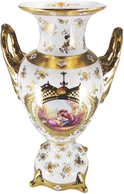 White with Gold Flower Vase 24'' 'Second Date', Limoges China