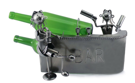(D) Wine Bottle Holder, Couple at The Bar, Bar Counter Decoration