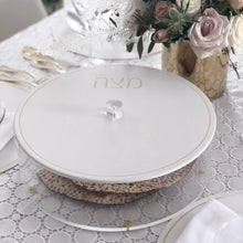 (D) Judaica Lucite Matzah Box with Leatherette Cover 13.75 (Gold)