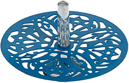 (D) Judaica Star of David Dreidel Metal Holiday Party Decor (Blue)
