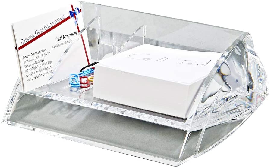 (D) Clearylic Desk Caddy, Note File Sorters for Desk, Corporate Gift