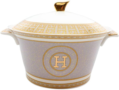 Royalty Porcelain 44-pc Dinner Set, Mosaic, 24K Gold Plated Bone China Porcelain