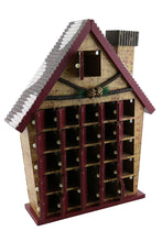 (D) Handcrafted Christmas Decor Log Cabin Advent Calendar 15x12 Inch