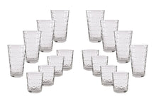 (D) Modern Glassware Drinkware Set of 16, Tumbler and DOF Glasses For Party