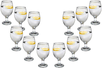 Delightful Water Glasses 14 Oz, Modern Crystal Clear Party Glassware Set of (12)