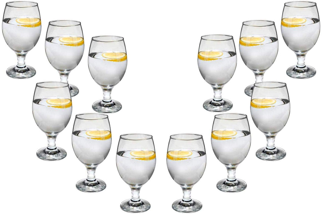 Delightful Water Glasses 14 Oz, Modern Crystal Clear Party Glassware Set of (12)