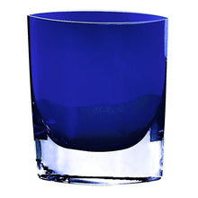(D) Handcrafted 'Samantha Blue' Decorative Glass Centerpiece Flower Vase 8"H