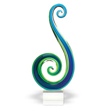 (D) Handcrafted Murano Art Glass Marina Blue Spectrum Figurine 14" on Base