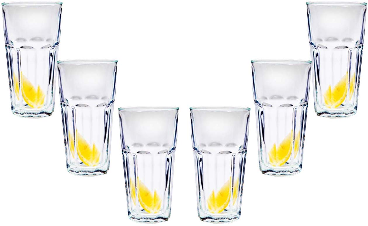 Lisboa Cooler, Stemless Cocktail Glasses 16 Oz, Party Glassware Set of (6)