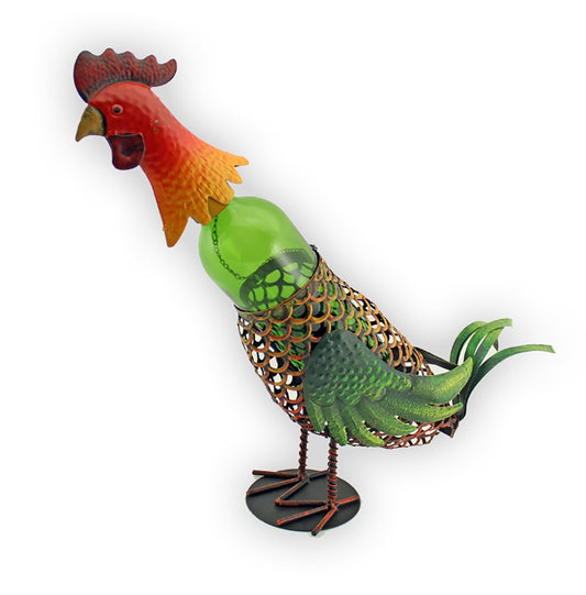(D) Wine Bottle Holder, Rooster, Bar Decoration, Farmhouse Decor