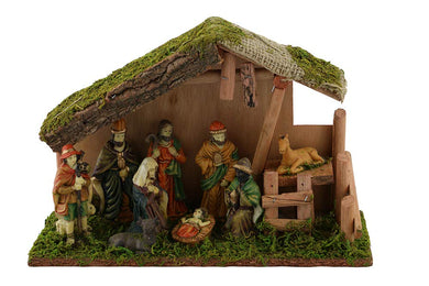 (D) Classic Nativity Beautiful Handcrafted Scene 12x8x4 Inches