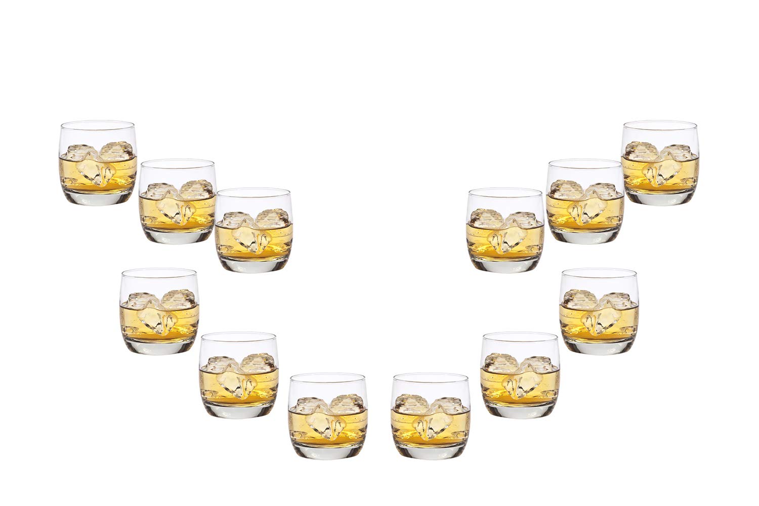 Marvelous Rocks Stemless Glasses Set 1 Oz, Modern Party Glassware Set of (12)