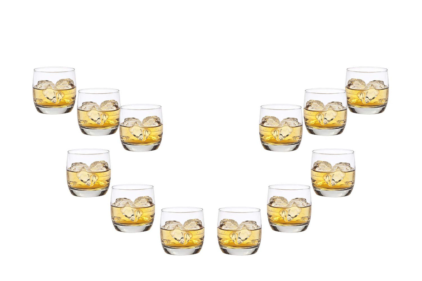 Marvelous Rocks Stemless Glasses Set 1 Oz, Modern Party Glassware Set of (12)