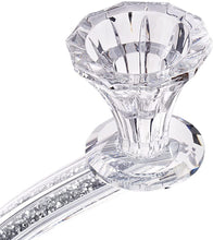 (D) Judaica Crystal Candelabra 5 Arm Candle Holder Centrepiece 14.6" H (Silver)