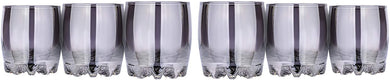 Grey DOF Glasses Tumblers Rock Glassware 'Graphite' Set 6-pc, Water Glasses