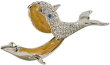 (D) Dolphin Trinket Jewelry Box with Swarovski, Figurines Dolphin