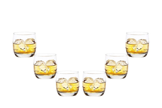 Marvelous Rocks Stemless Glasses Set 1 Oz, Modern Party Glassware Set of (6)