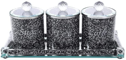 (D) Judaica Crystal Coffee and Tea Set with Stones