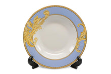 Royalty Porcelain 49-pc Dinner Set `Blue Acanthus`, Blue Banquet Set For 8