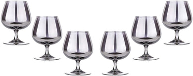 Brandy Stemmed Glasses Set 13.5 Oz, Modern Crystal Clear Glassware Set of 6