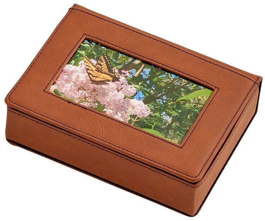 (D) Leather Box for Men Brown Box with Photo Frame for Special Things, Gift Box