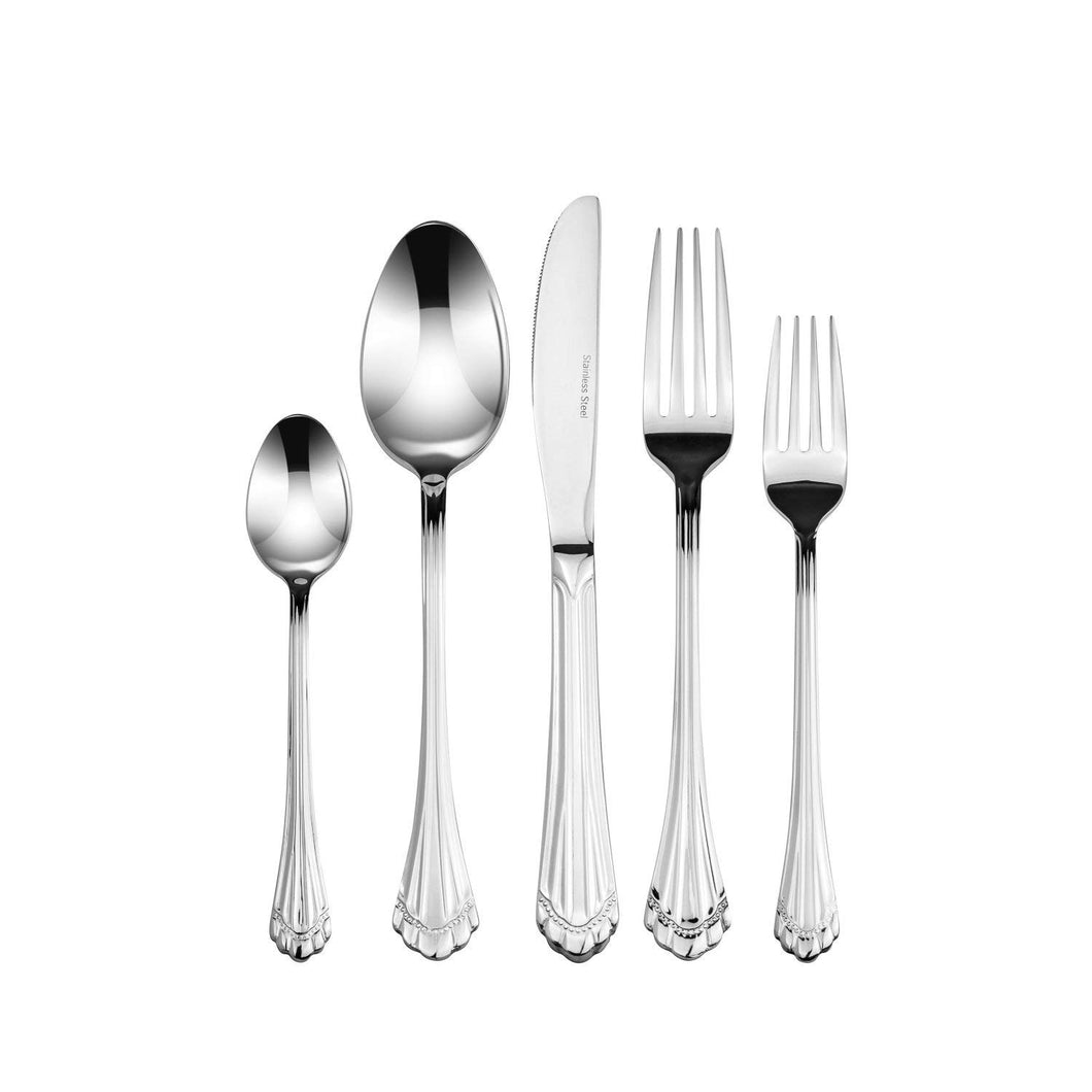 Italian Collection 'Silver Shell' 20pc 18/10 Stainless Silverware Flatware set for 4