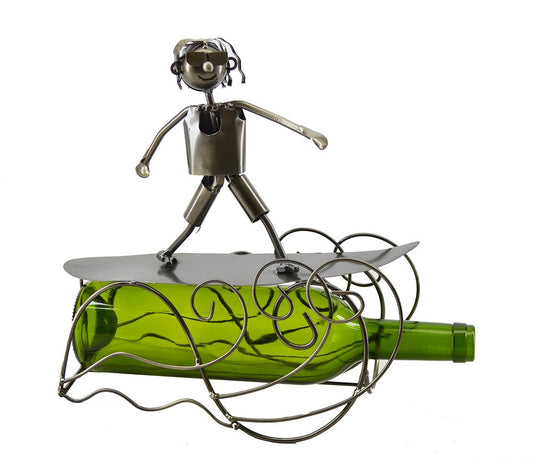 (D) Wine Bottle Holder, Surfer in Glasses, Bar Counter Decoration