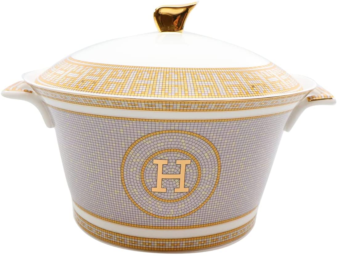 Royalty Porcelain 58-pc 'Mosaic' Dinner Set, Luxury Bone China 24K Gold