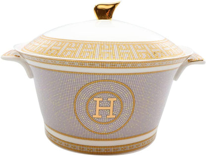 Royalty Porcelain 58-pc 'Mosaic' Dinner Set, Luxury Bone China 24K Gold