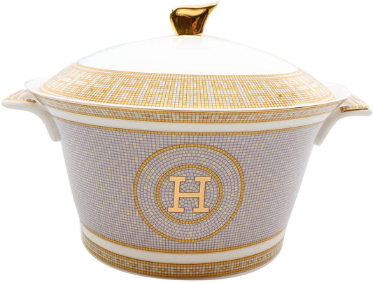 Royalty Porcelain 58-pc 'Mosaic' Dinner Set, Luxury Bone China 24K Gold