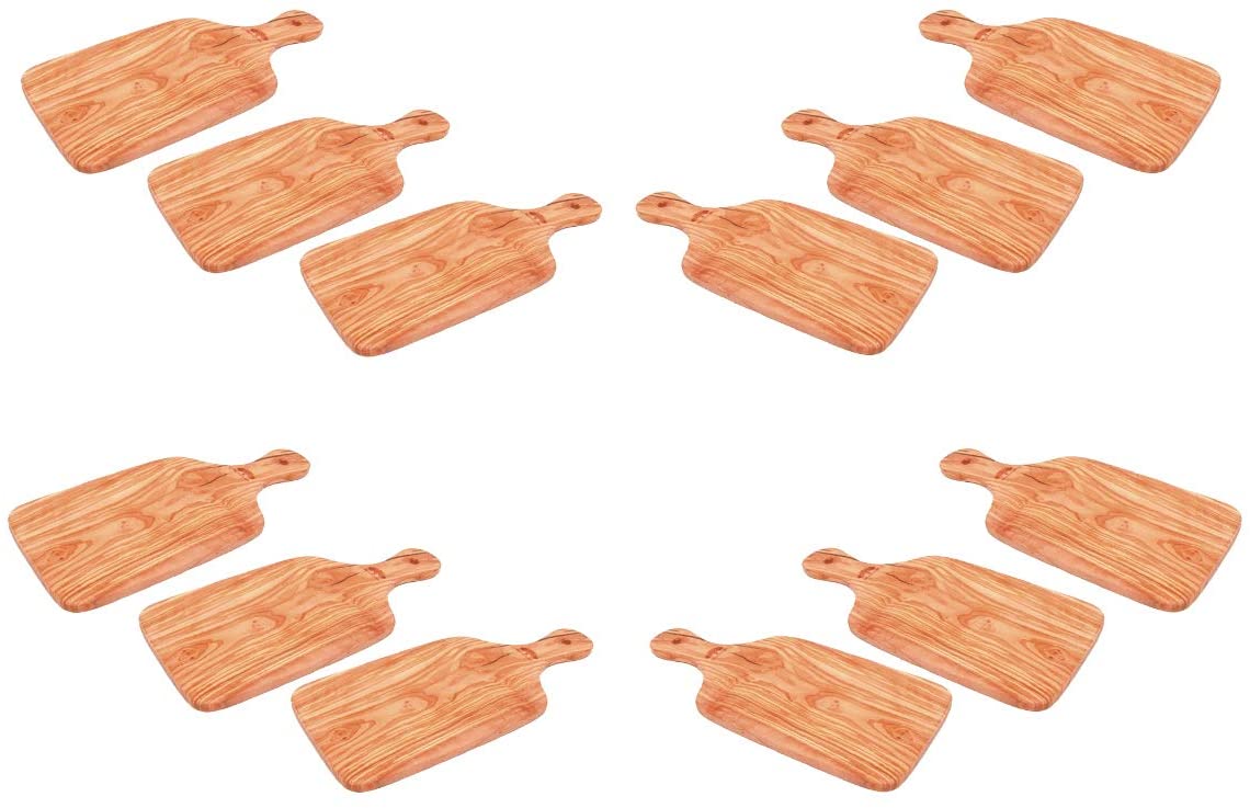 (D) Wooden Cutting Board Small Vintage Hand Made Boards (12 PC)