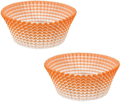 Ateco Baking Cups for Cupcakes or Muffins (2 PC, 1.94”Base X 1.25” Orange)