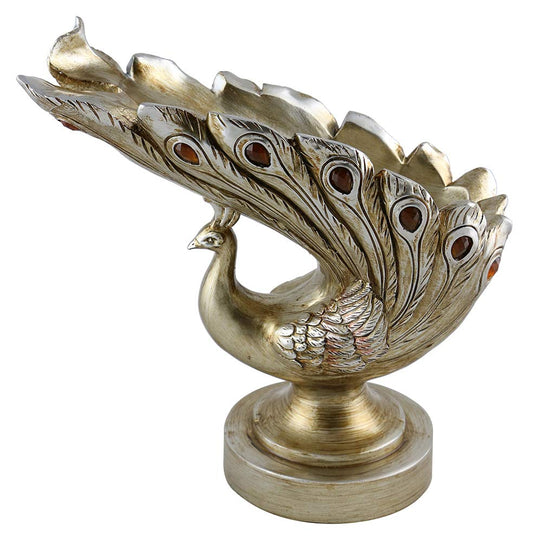 (D) Beautiful Peacock, Wine Bottle Holder, Bar Counter Decoration 12x13 Inches