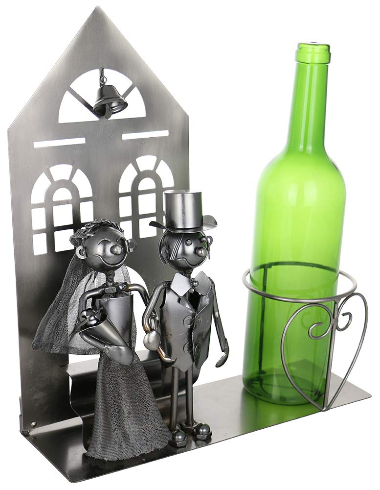 (D) Wine Bottle Holder, Bride and Groom at Church, Wedding Decoration